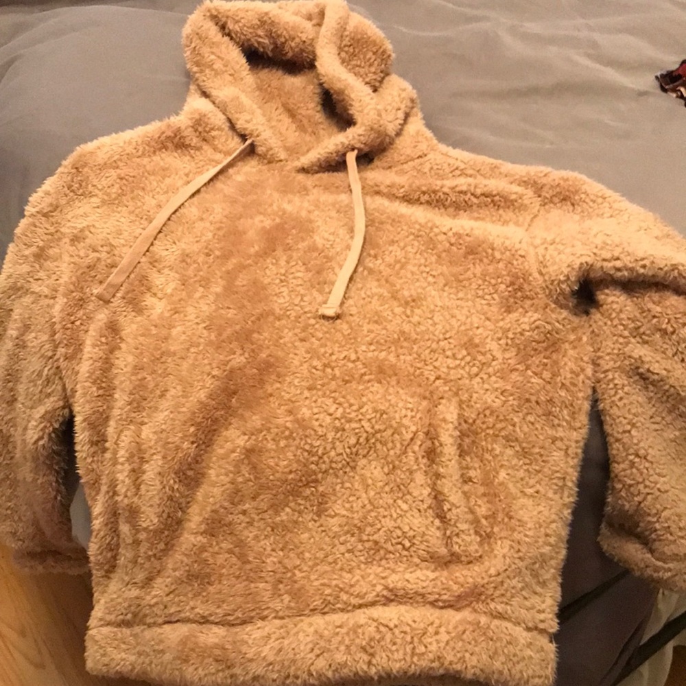 This a super comfy small pullover.  Off pink.